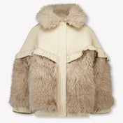Donsje Amsterdam Kinder Chicas Chaquetas de piel falsa en Beige