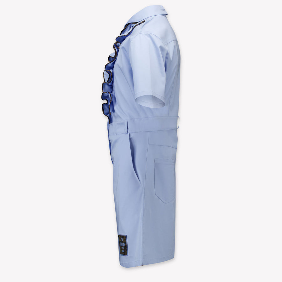 Fendi Enfant Filles Robe Bleu Clair