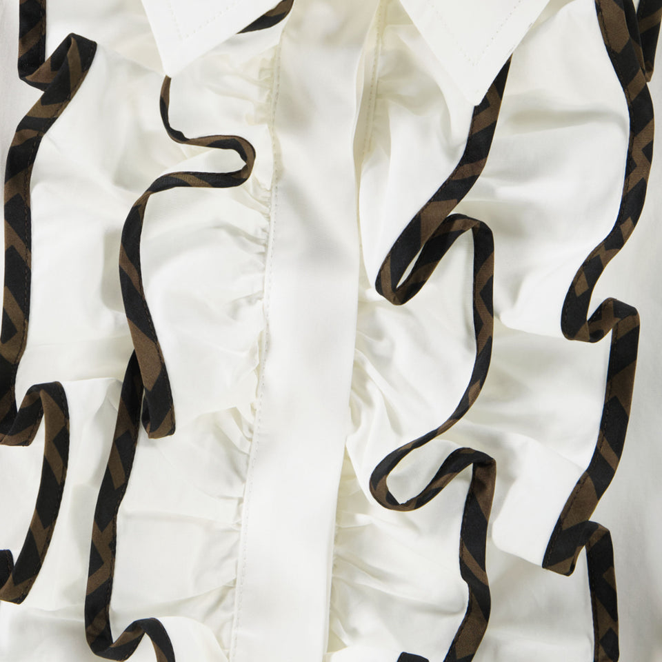 Fendi Enfant Filles Chemisier Blanc