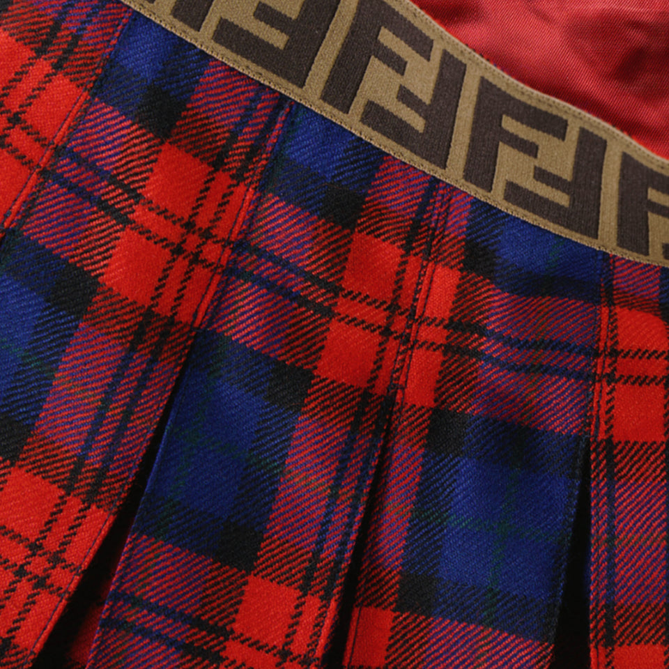 Fendi Niño Chicas Falda Rojo