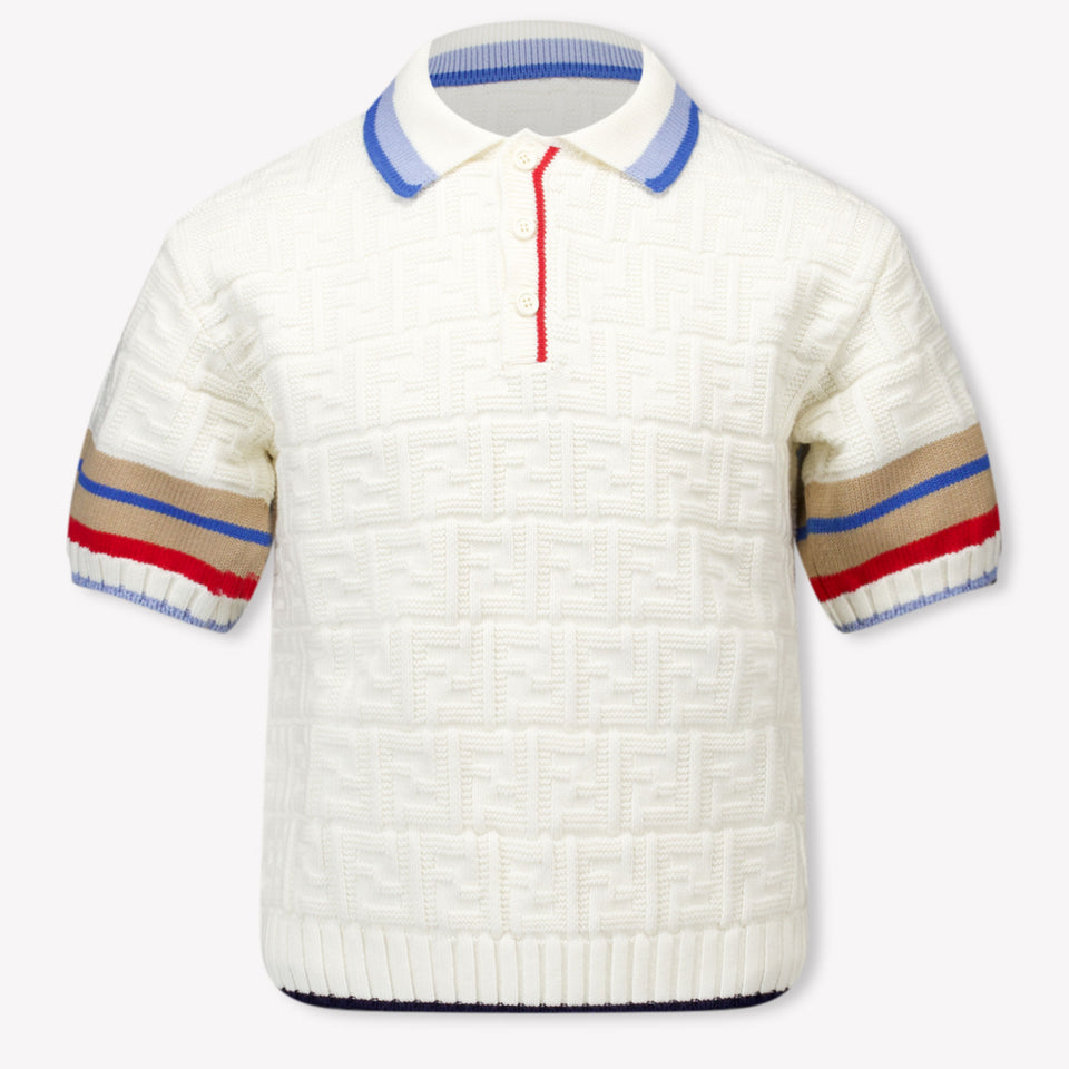 Fendi Kinder Jungen Polo Grauweiß
