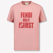 Fendi Niño Chicas Camiseta en Rosa