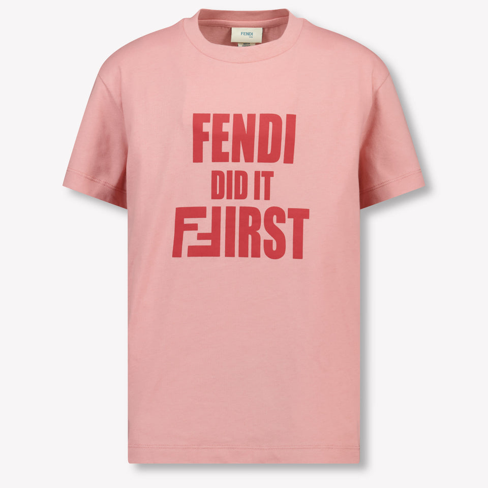 Fendi Niño Chicas Camiseta en Rosa