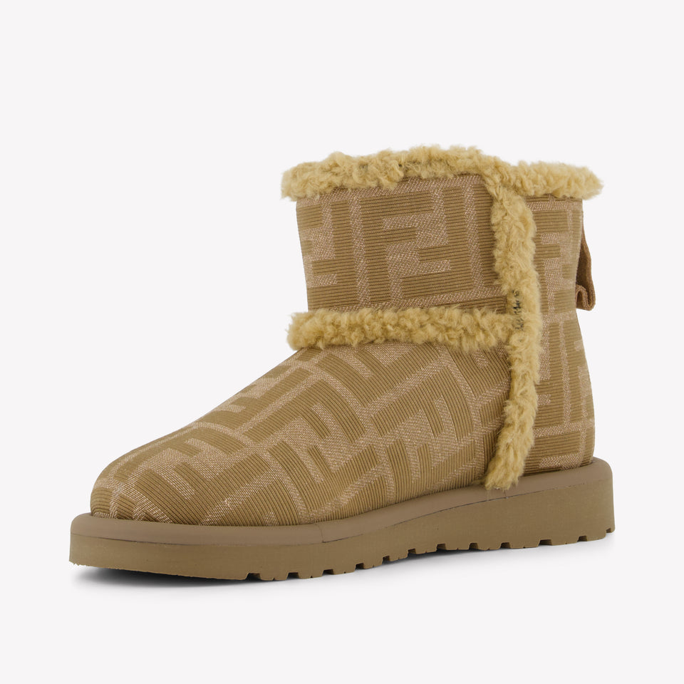 Fendi Unisex Boots  Beige