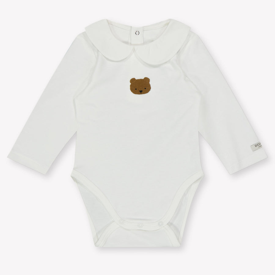 Donsje Amsterdam Bear Baby Unisexe Romper en blanc