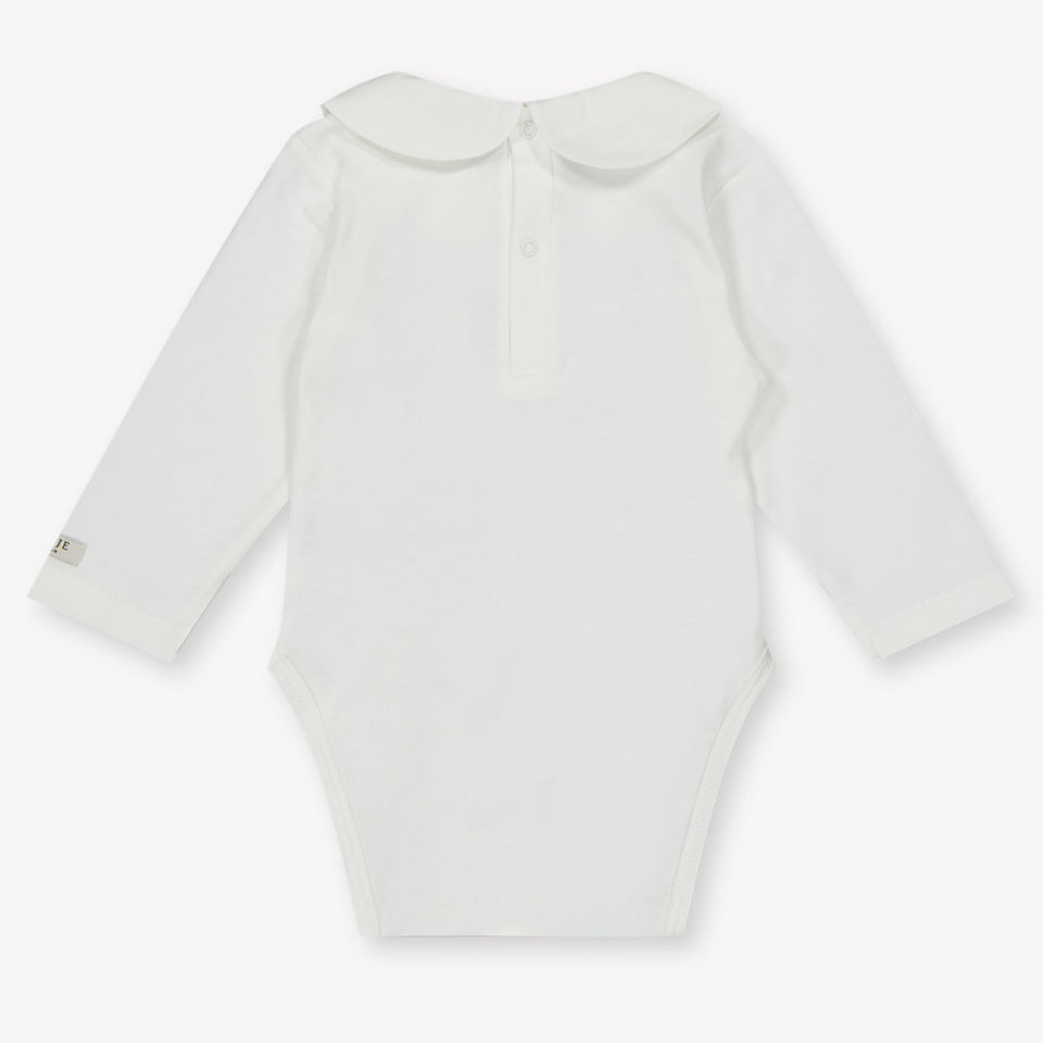 Donsje Amsterdam Bear Baby Unisexe Romper en blanc