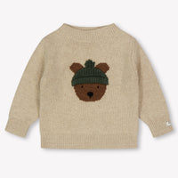 Donsje Amsterdam Bear Baby Garçons Pull Beige Clair
