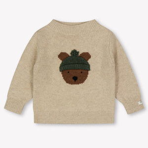Donsje Amsterdam Bear Baby Garçons Pull Beige Clair