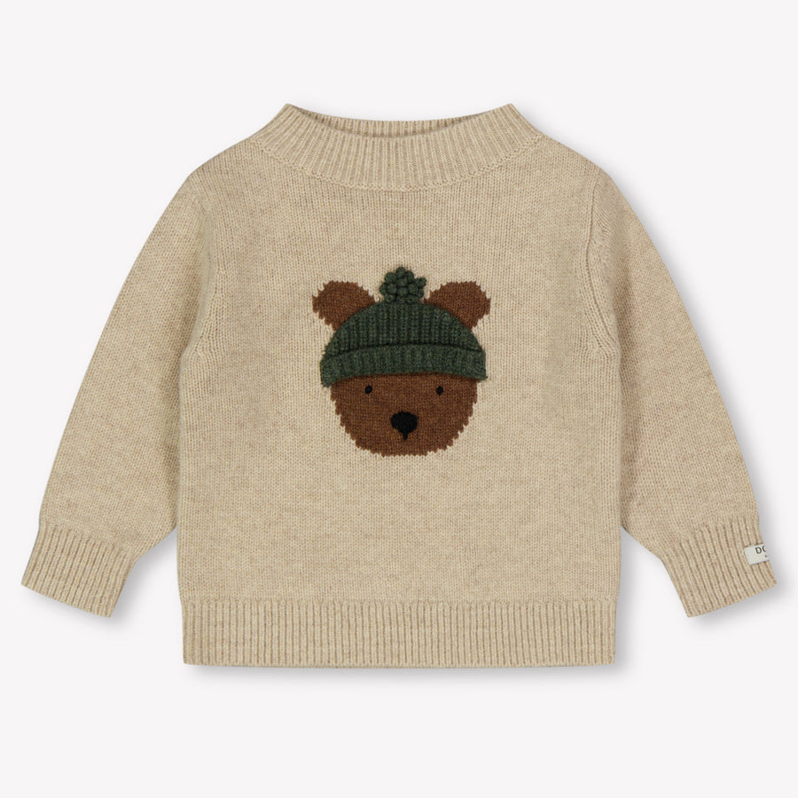 Donsje Amsterdam Bear Baby Garçons Pull Beige Clair