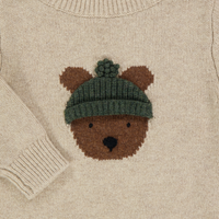 Donsje Amsterdam Bear Baby Garçons Pull Beige Clair