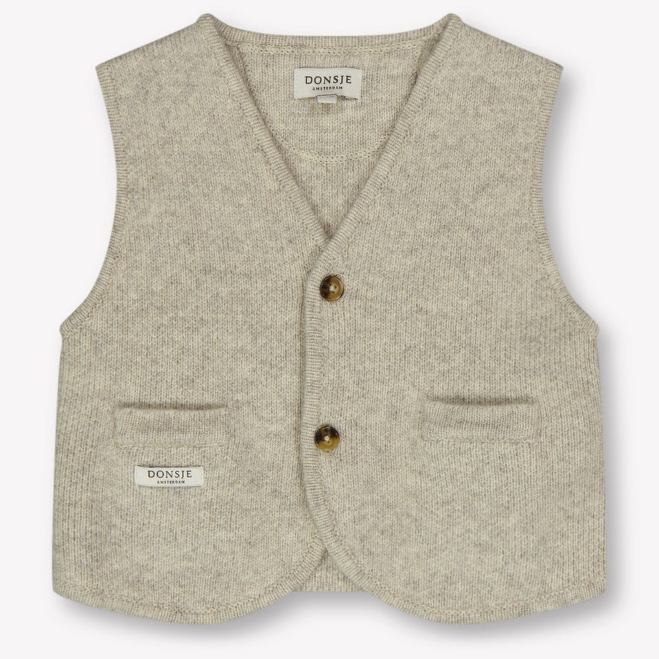 Donsje Amsterdam Maurtis Baby Ragazzi Gilet in Grigio Chiaro