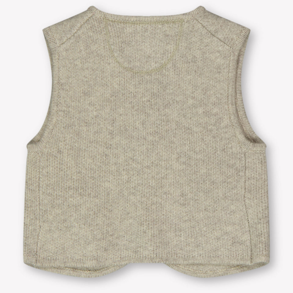 Donsje Amsterdam Maurtis Baby Ragazzi Gilet in Grigio Chiaro