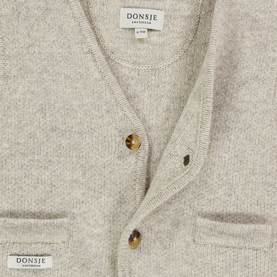 Donsje Amsterdam Maurtis Baby Ragazzi Gilet in Grigio Chiaro
