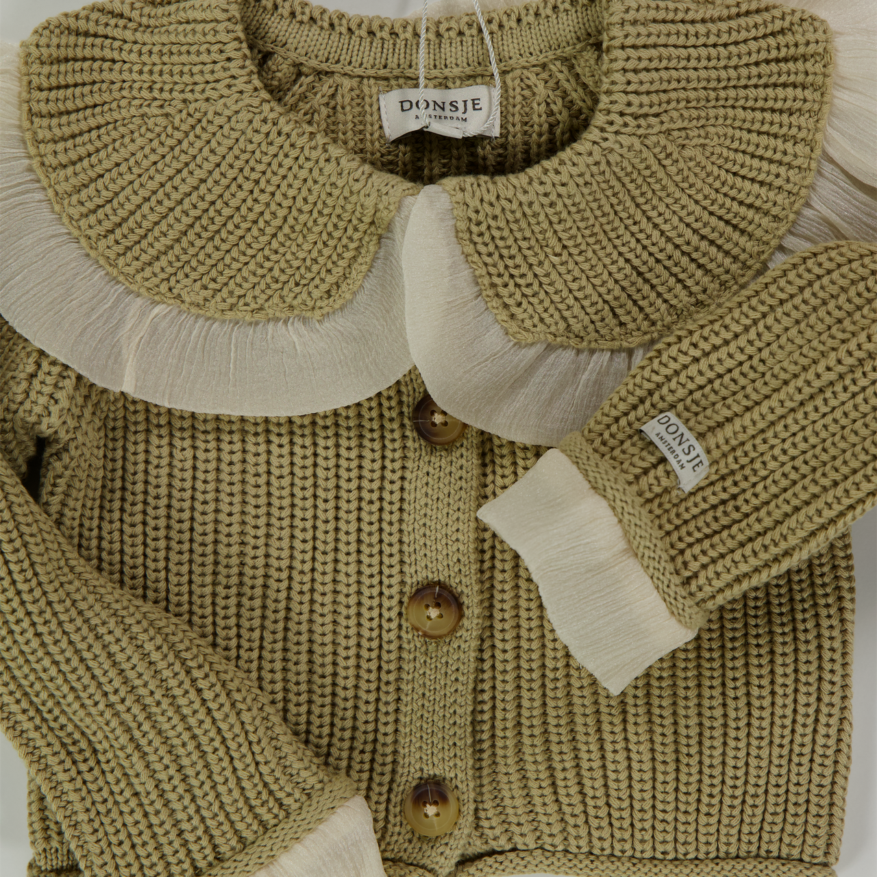 Donsje Amsterdam Zaila bébé Filles Gilet Beige Clair