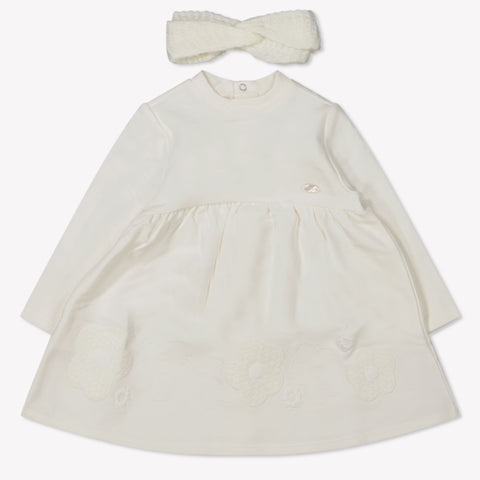 Mayoral Bambino Ragazze Vestito Off White