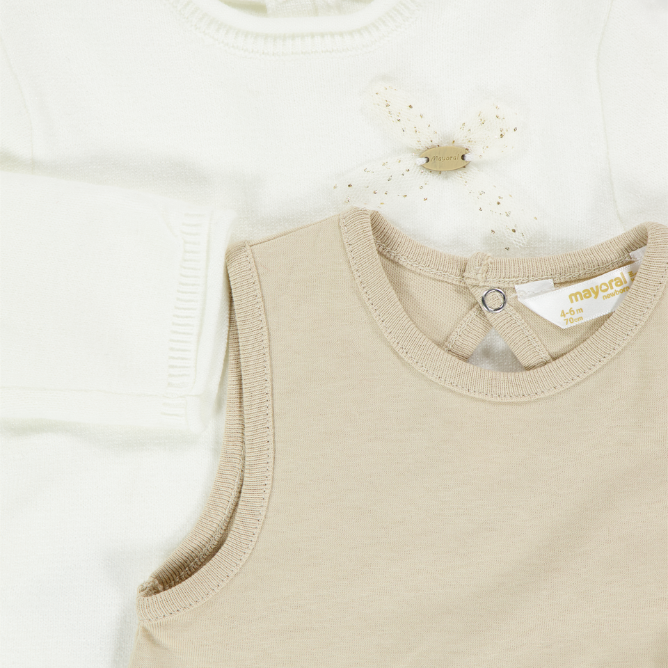 Mayoral Bambino Ragazze Vestito Off White