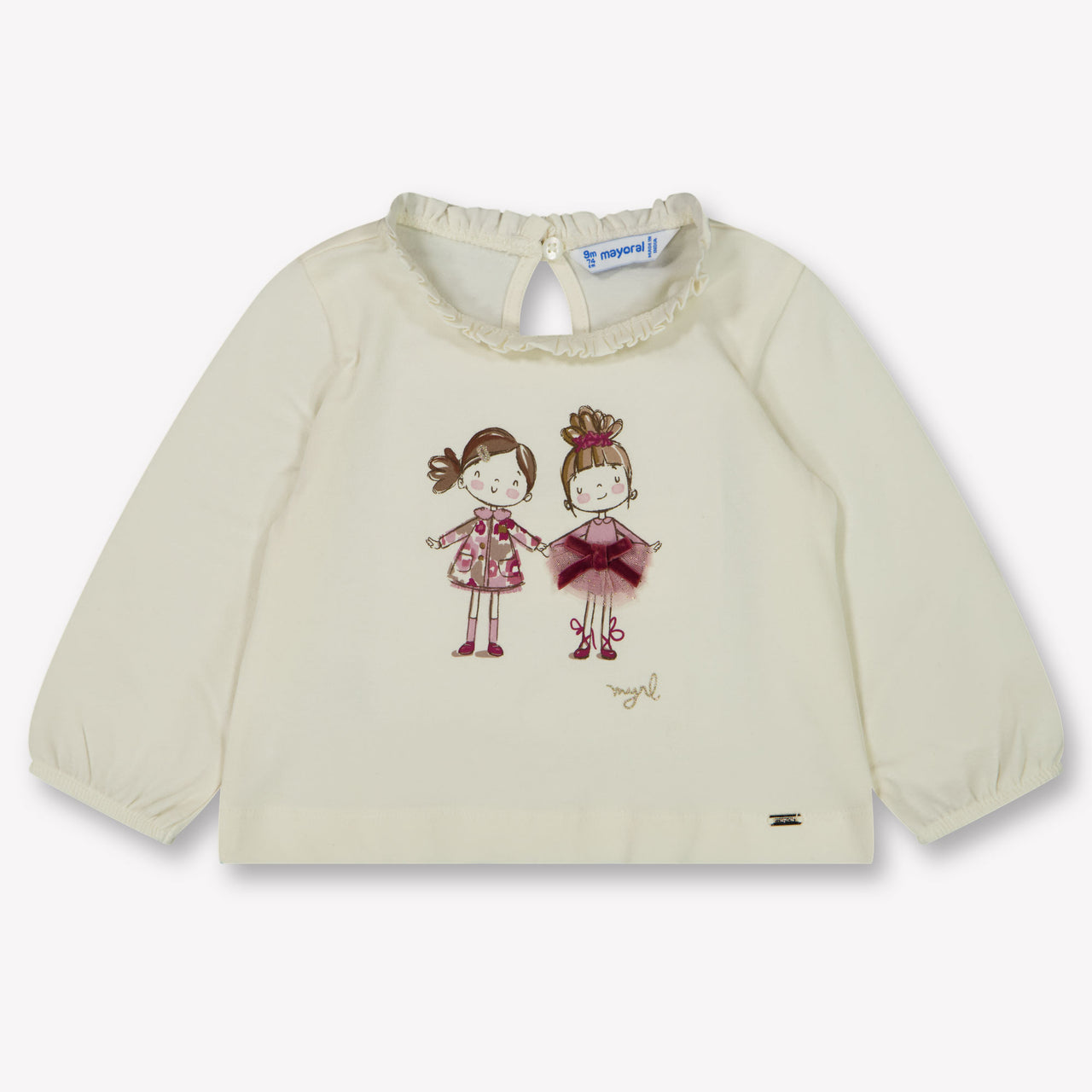 Mayoral Baby Meisjes T-Shirt In Licht Beige