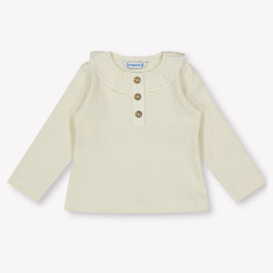 Mayoral Baby Girls Polo  Light Beige