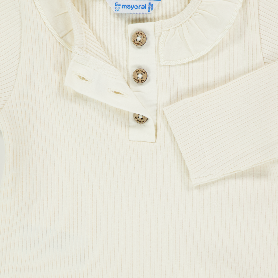 Mayoral Baby Girls Polo  Light Beige