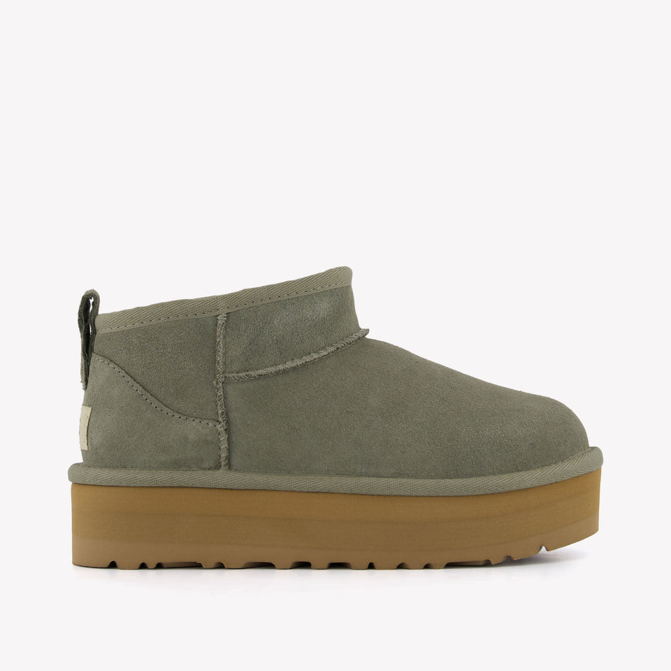 UGG Piattaforma ultra mini Ragazze Stivali in Verde Oliva