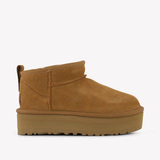 UGG Plataforma Ultra Mini Chicas Botas en Camel