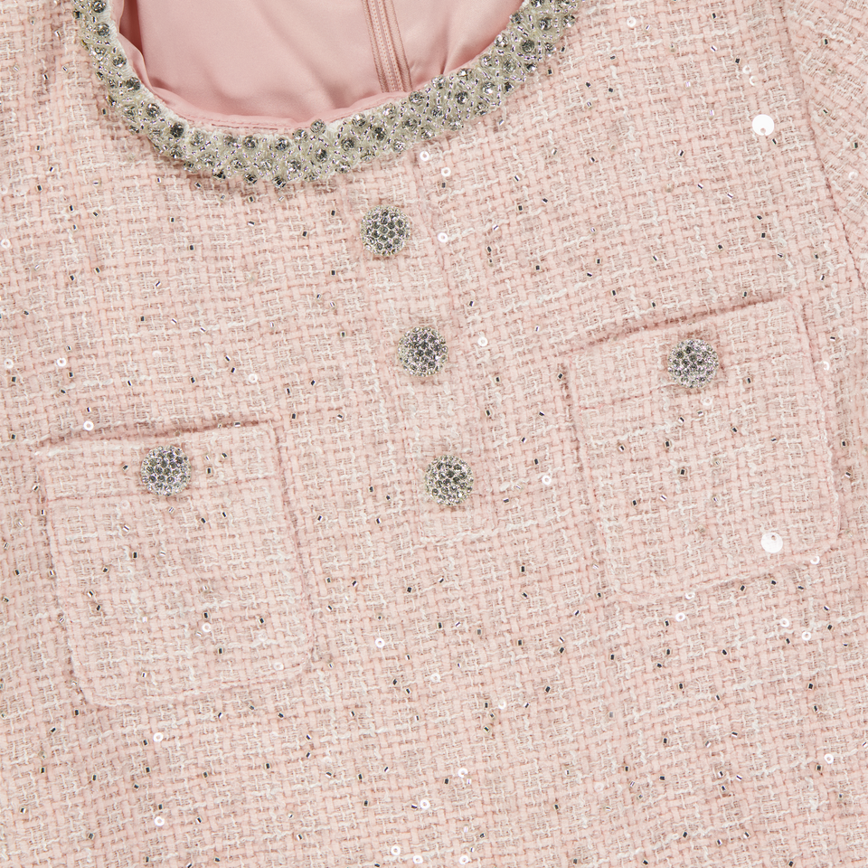 Prinsessefin Kinder Mädchen Kleid Hellrosa