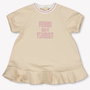 Fendi Baby Girls Dress Light Beige