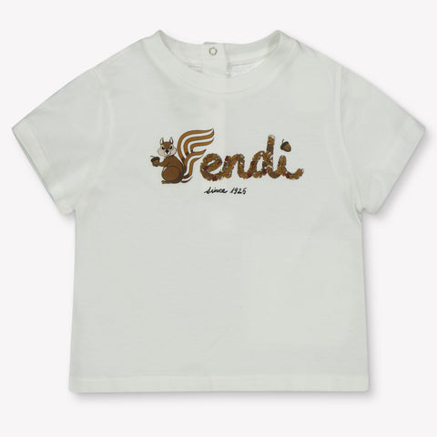 Fendi Baby Unisex T-shirt in White
