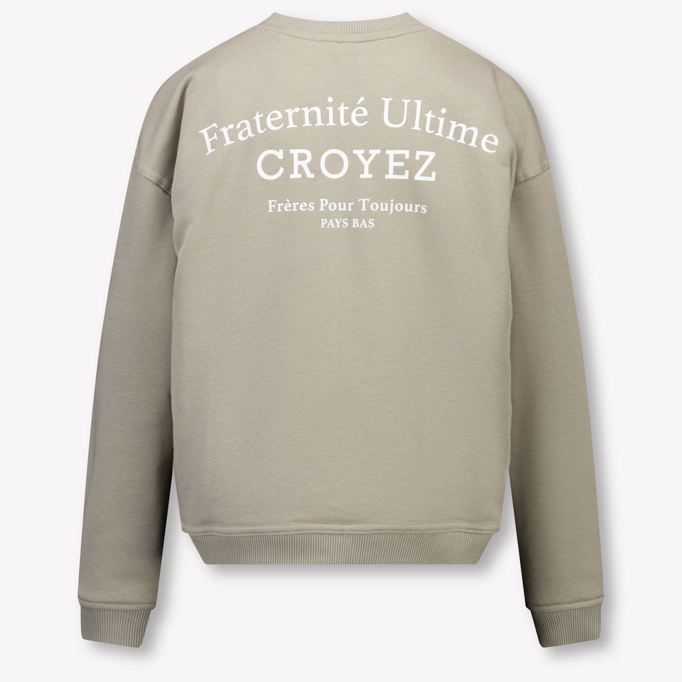 Croyez Kinder Ragazzi Maglione in Verde Oliva