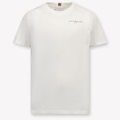 Tommy Hilfiger Niño Unisex Camiseta en Blanco Roto