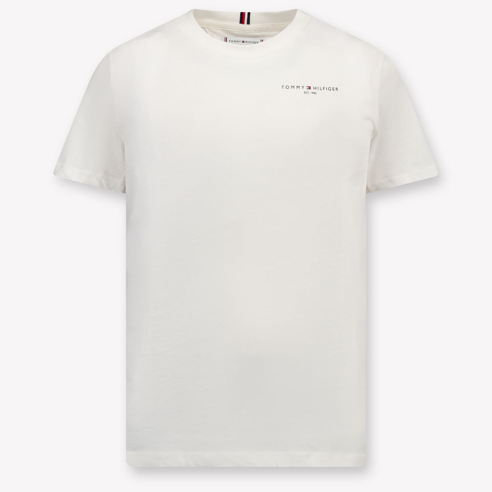 Tommy Hilfiger Niño Unisex Camiseta en Blanco Roto