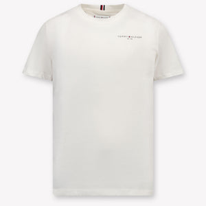 Tommy Hilfiger Niño Unisex Camiseta en Blanco Roto