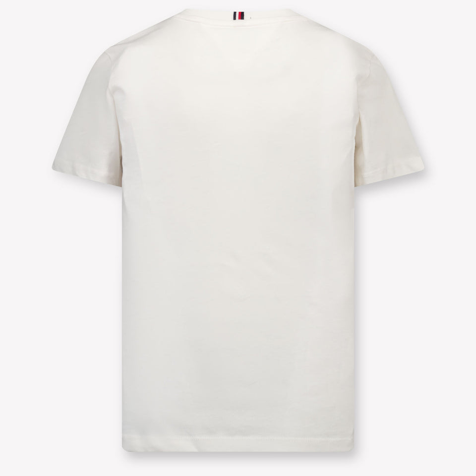 Tommy Hilfiger Niño Unisex Camiseta en Blanco Roto