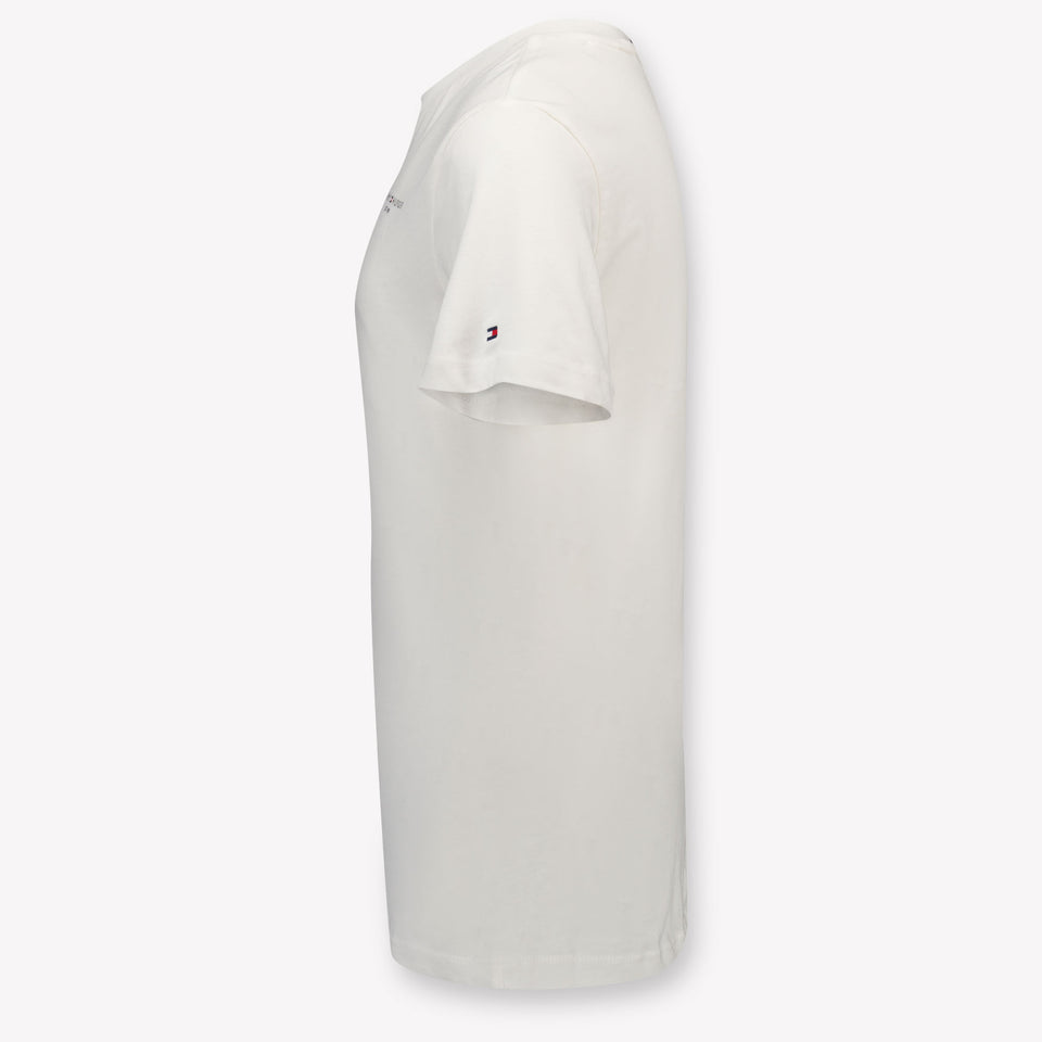 Tommy Hilfiger Niño Unisex Camiseta en Blanco Roto