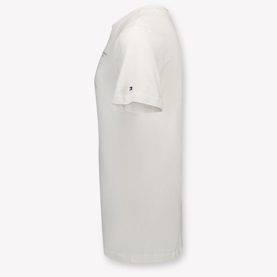 Tommy Hilfiger Niño Unisex Camiseta en Blanco Roto