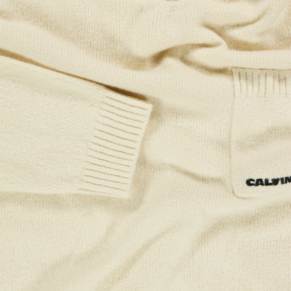 Calvin Klein Enfants Garçons Pull en Beige Clair