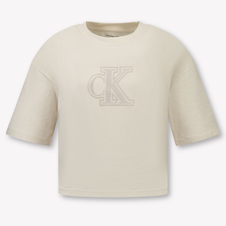 Calvin Klein Mädchen T-Shirt in Off-White