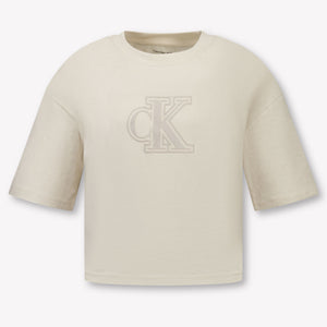 Calvin Klein Bambini Ragazze Maglietta dentro Off White