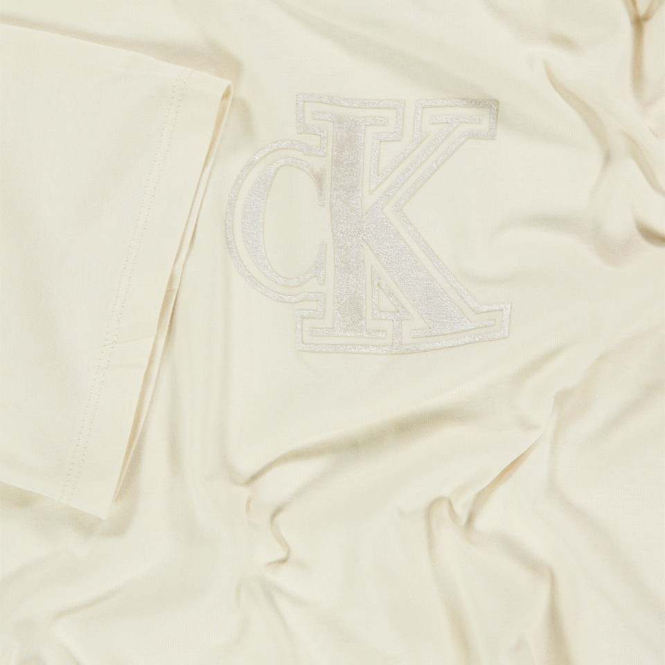 Calvin Klein Kinder Meisjes T-Shirt In Off White