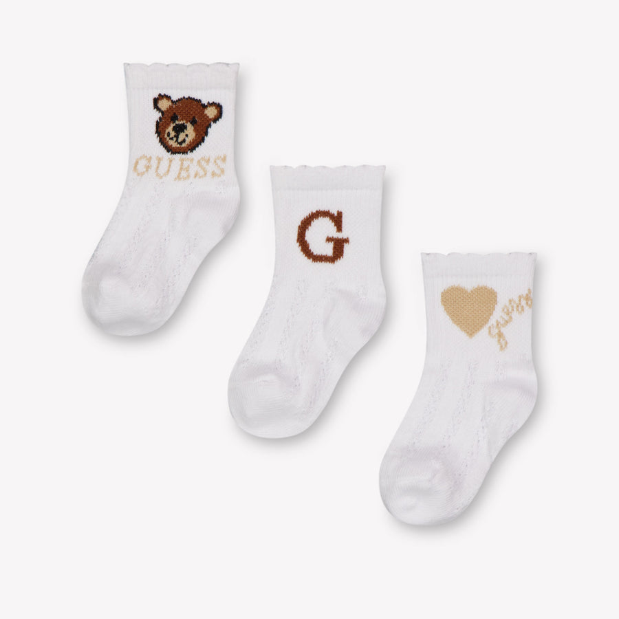 Guess Baby Jongens Sokjes In Wit