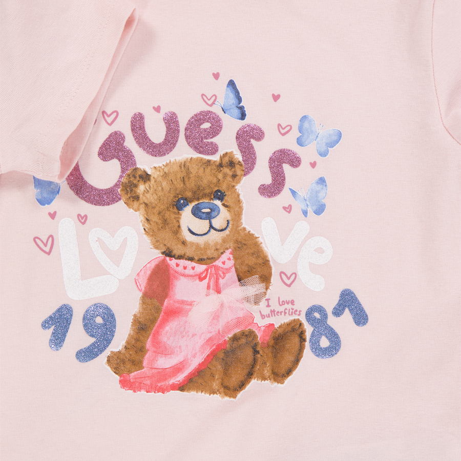 Guess Enfants Filles T-shirt dans Rose Léger