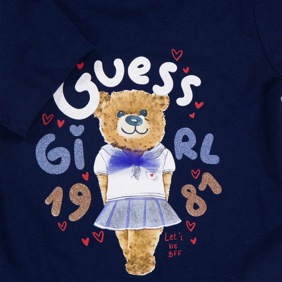 Guess Kids Girls T-Shirt In Navy
