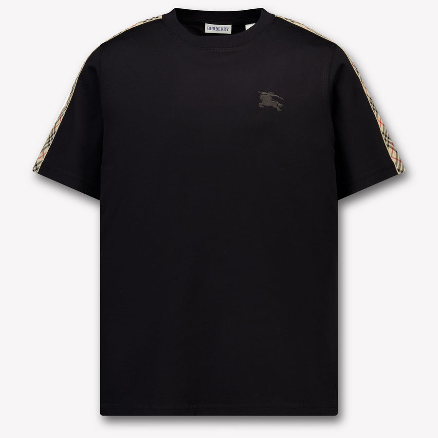 Burberry Cedar Check Unisex Kinder T-Shirt in Schwarz