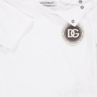 Dolce & Gabbana bebe Chicos Camiseta adentro Blanco