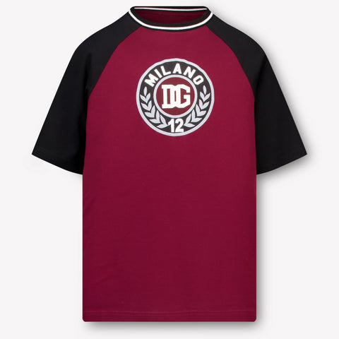 Dolce & Gabbana Kinder Jungen T-Shirt In Bordeaux