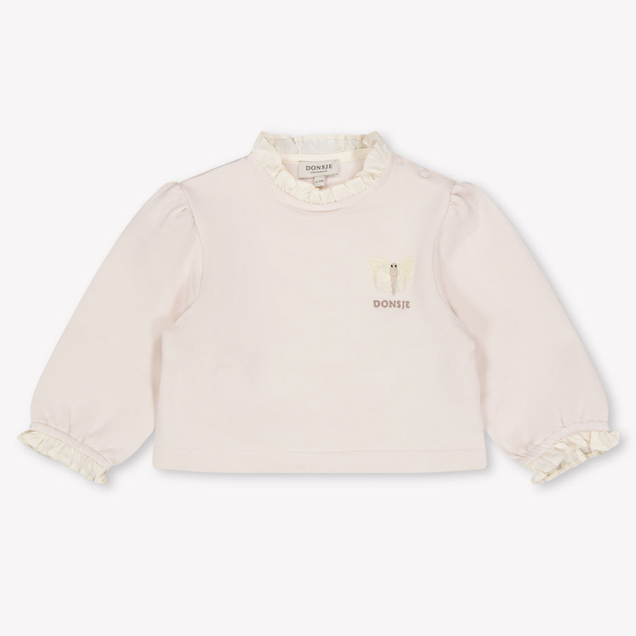 Donsje Amsterdam Bébé Filles Pull en Rose Léger