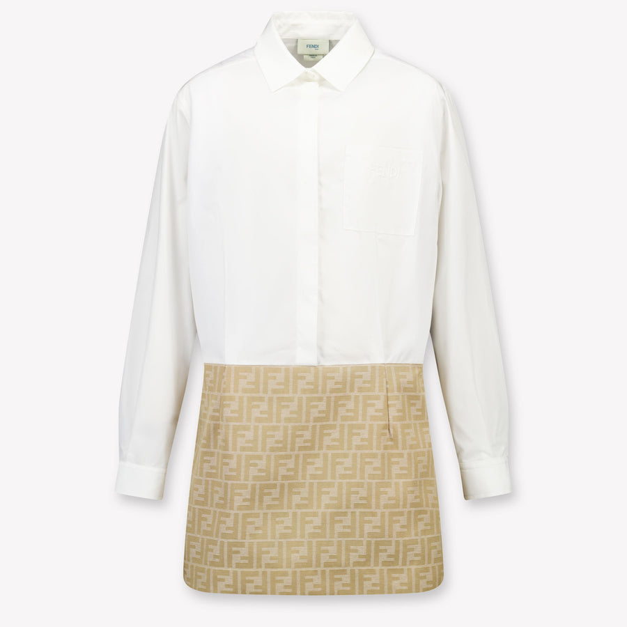 Fendi Girls Dress in Beige