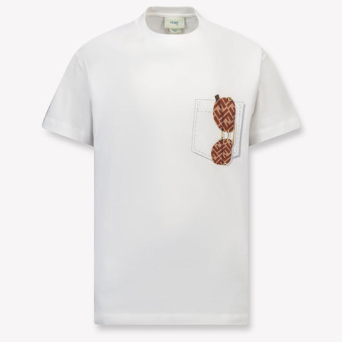 Fendi Kinder Jongens T-Shirt In Wit