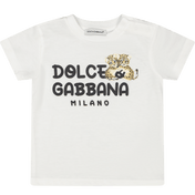 Dolce & gabbana baby una camiseta unisex blanca