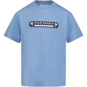 Palm Angels Kinderjungen T-Shirt Hellblau